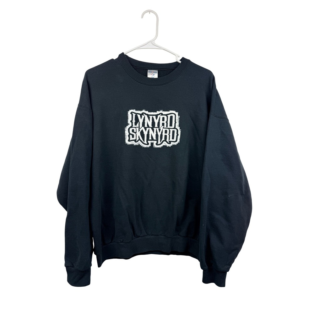 Lynyrd Skynyrd Sweatshirt Mens Large Black Jerzees NuBlend 30 Years & Counting